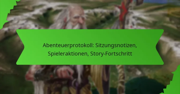 Abenteuerprotokoll: Sitzungsnotizen, Spieleraktionen, Story-Fortschritt