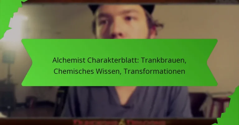 Alchemist Charakterblatt: Trankbrauen, Chemisches Wissen, Transformationen