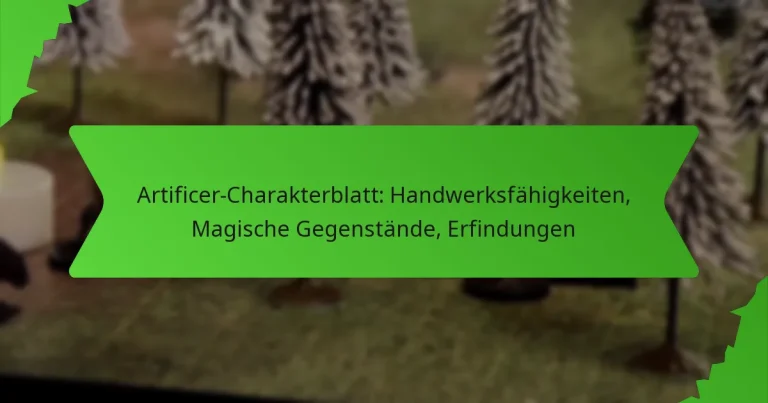 Artificer-Charakterblatt: Handwerksfähigkeiten, Magische Gegenstände, Erfindungen
