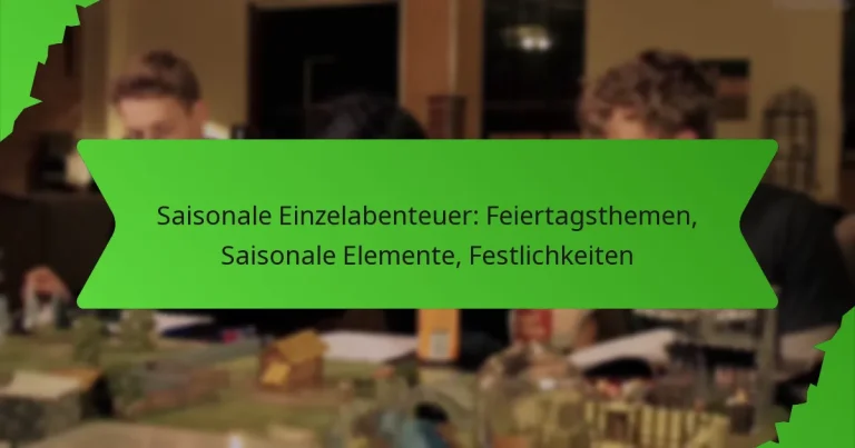 Saisonale Einzelabenteuer: Feiertagsthemen, Saisonale Elemente, Festlichkeiten