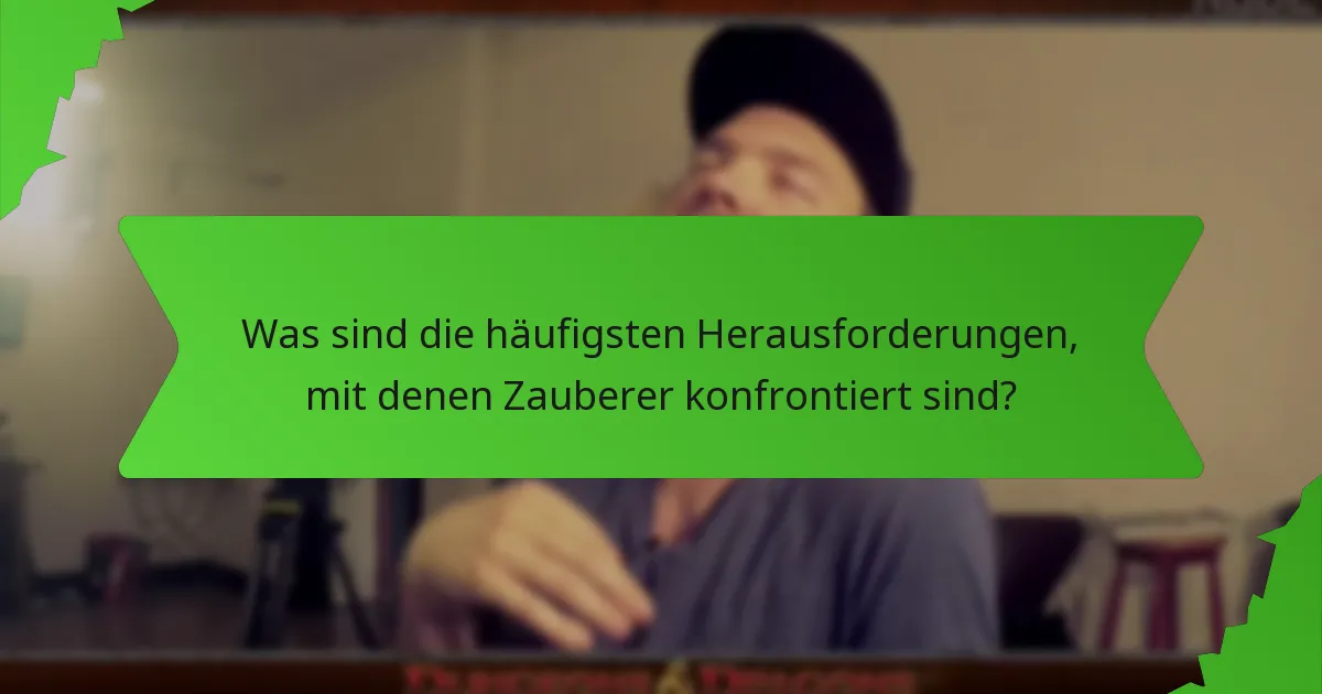 Was sind die häufigsten Herausforderungen, mit denen Zauberer konfrontiert sind?