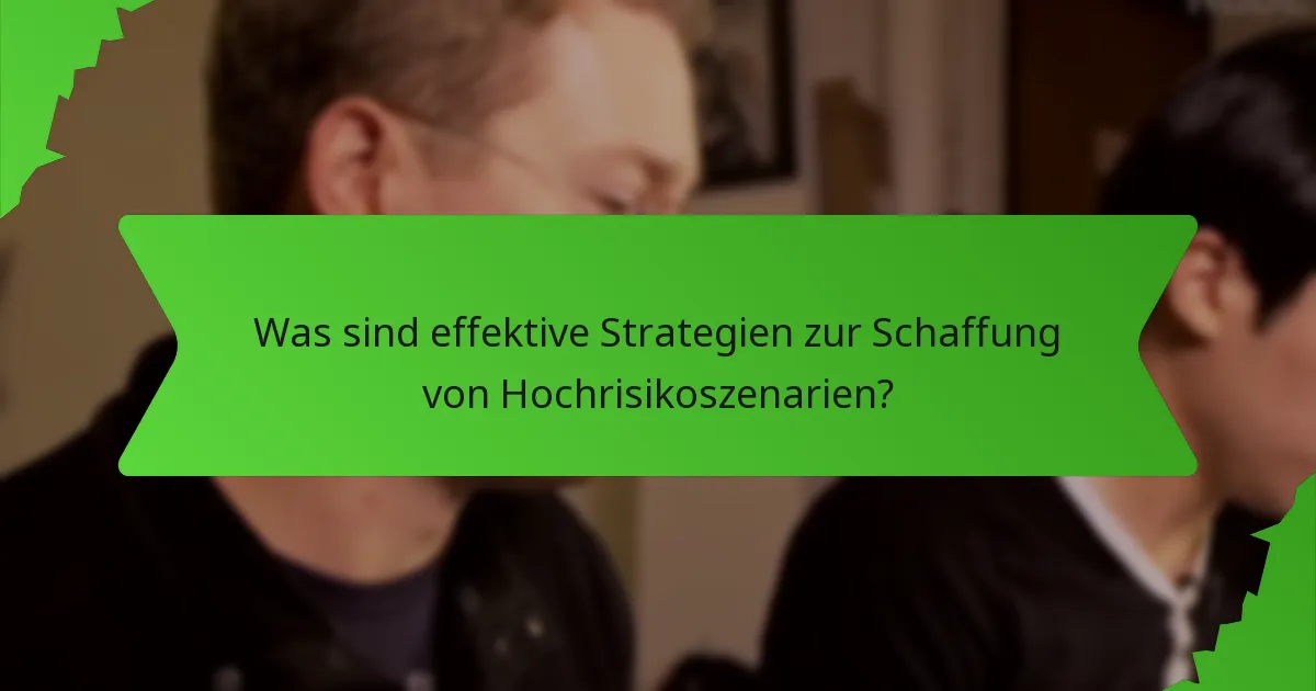 Was sind effektive Strategien zur Schaffung von Hochrisikoszenarien?