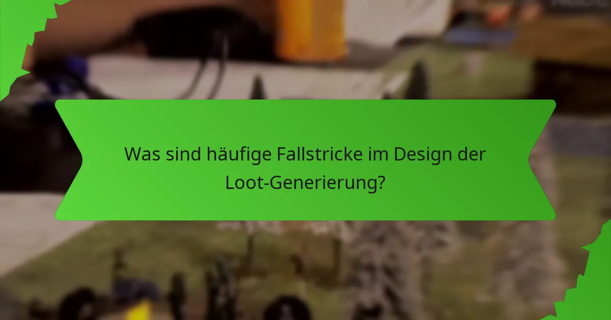Was sind häufige Fallstricke im Design der Loot-Generierung?