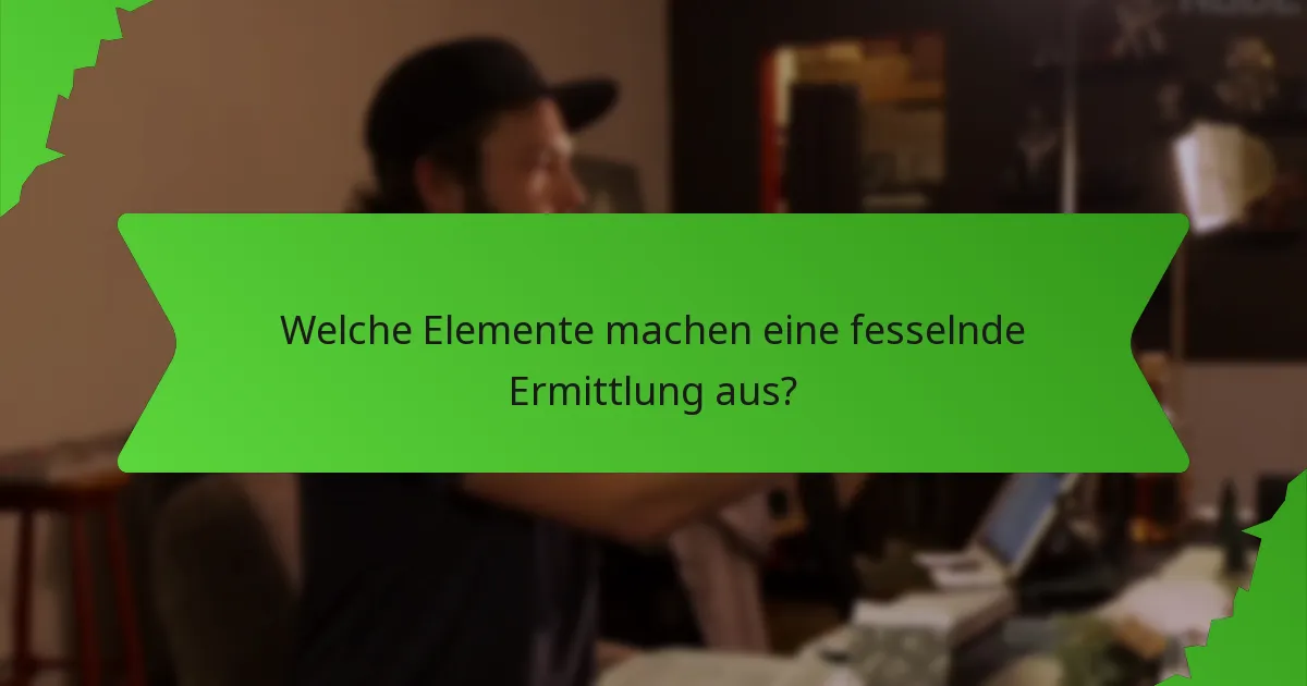 Welche Elemente machen eine fesselnde Ermittlung aus?