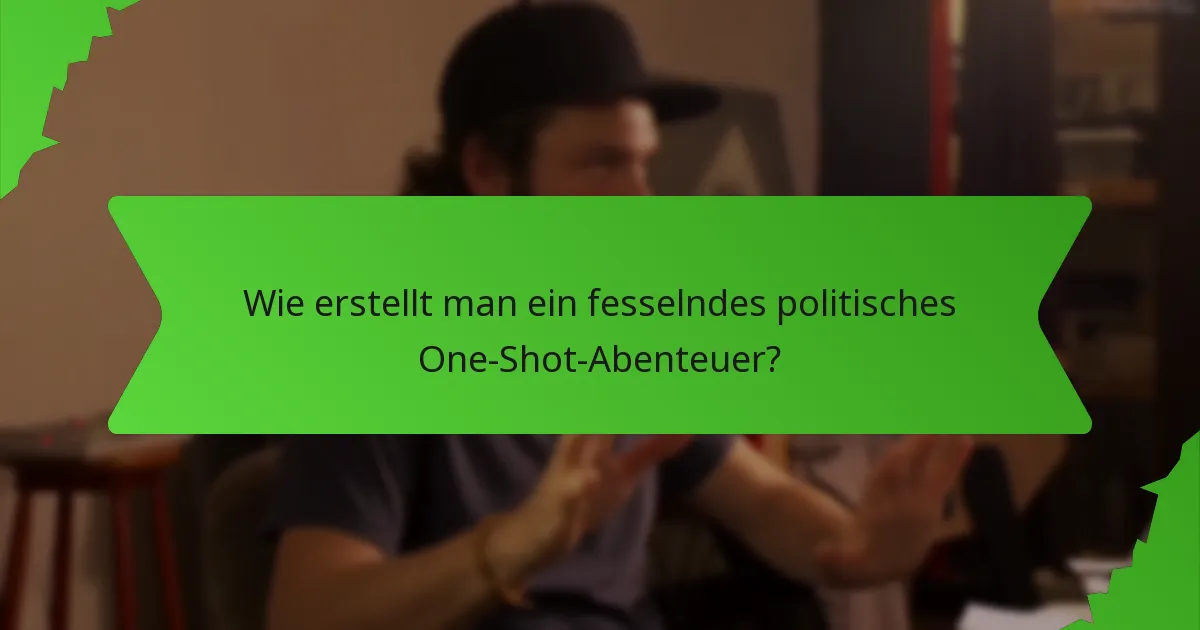 Wie erstellt man ein fesselndes politisches One-Shot-Abenteuer?