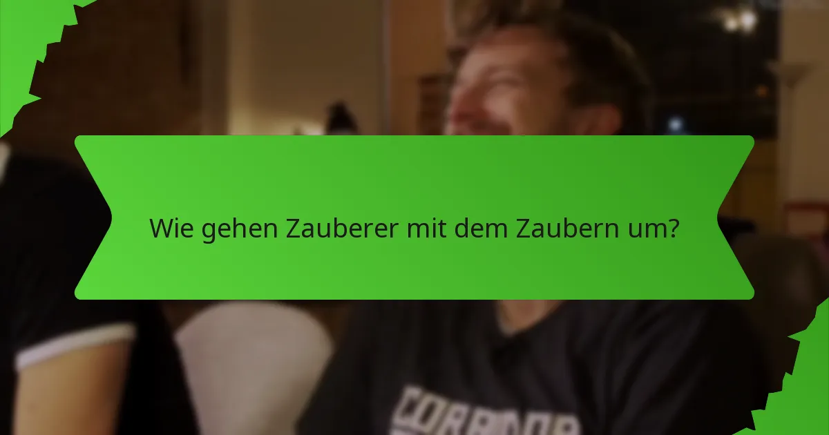 Wie gehen Zauberer mit dem Zaubern um?