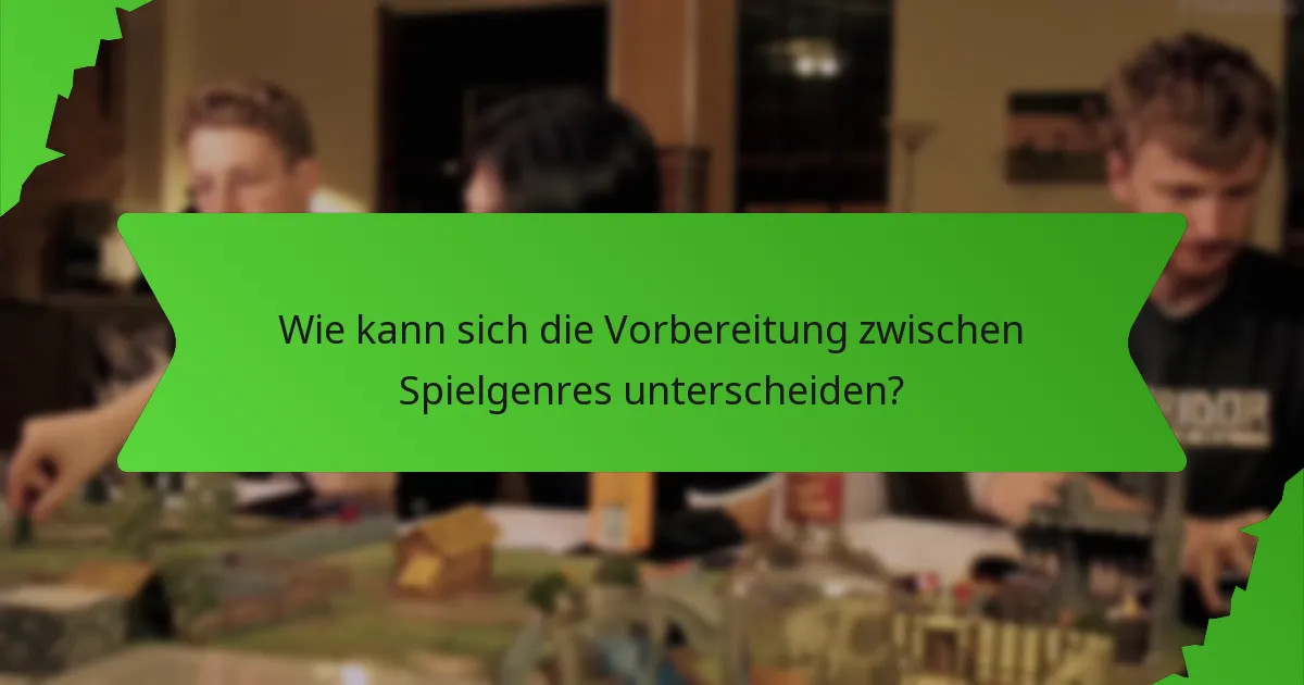 Wie kann sich die Vorbereitung zwischen Spielgenres unterscheiden?