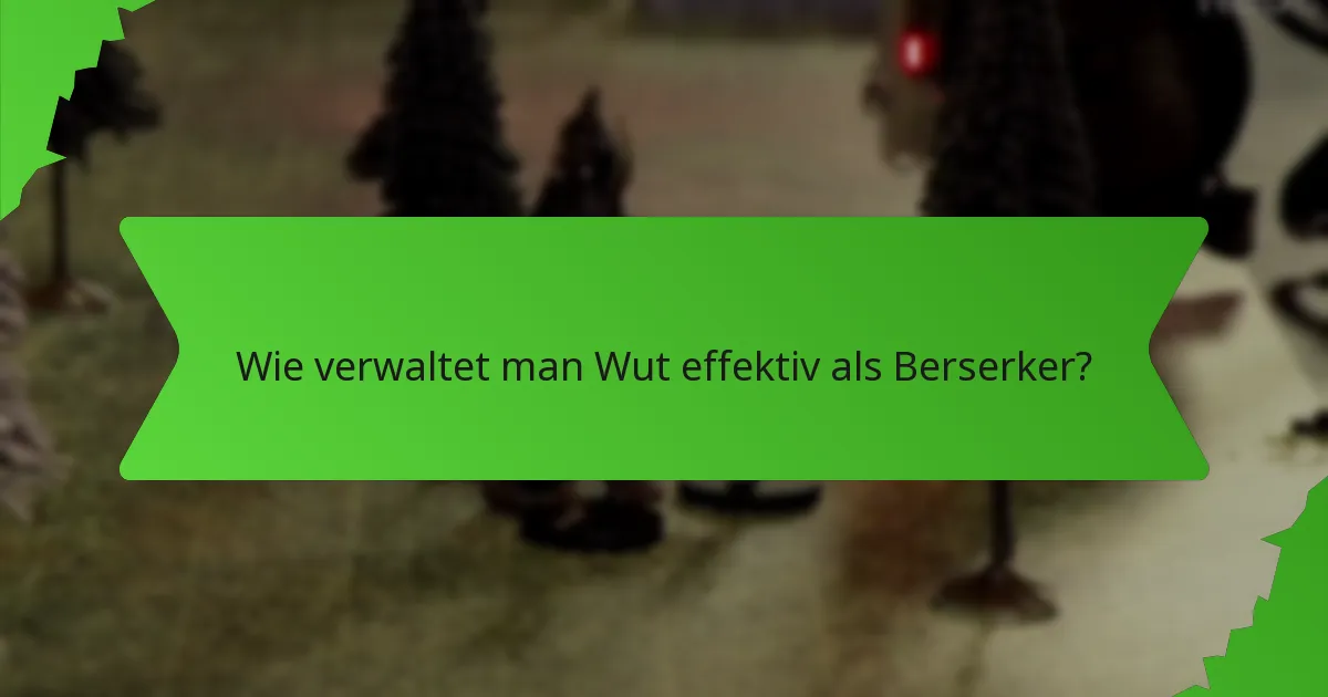 Wie verwaltet man Wut effektiv als Berserker?