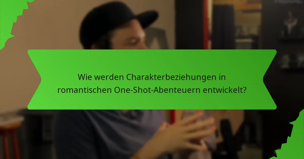 Wie werden Charakterbeziehungen in romantischen One-Shot-Abenteuern entwickelt?